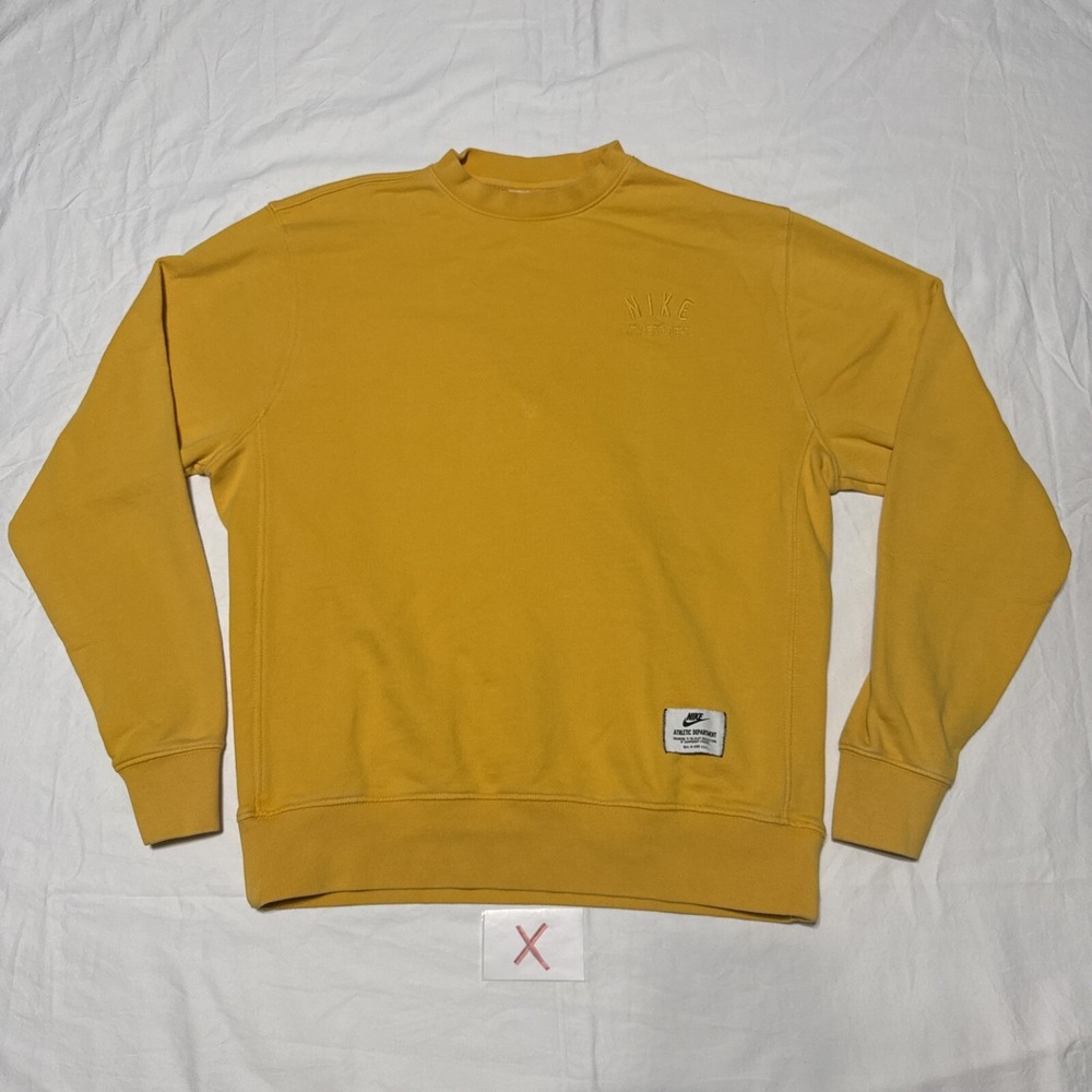 Nike Y2K Athletic Department Yellow Sweatshirt DZ3051-739 Size Small